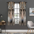 Jungle Wolf Print Grommet Curtain Panels