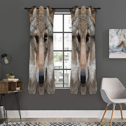 Jungle Wolf Print Curtain