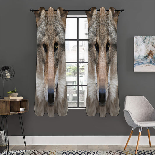 Jungle Wolf Print Curtain