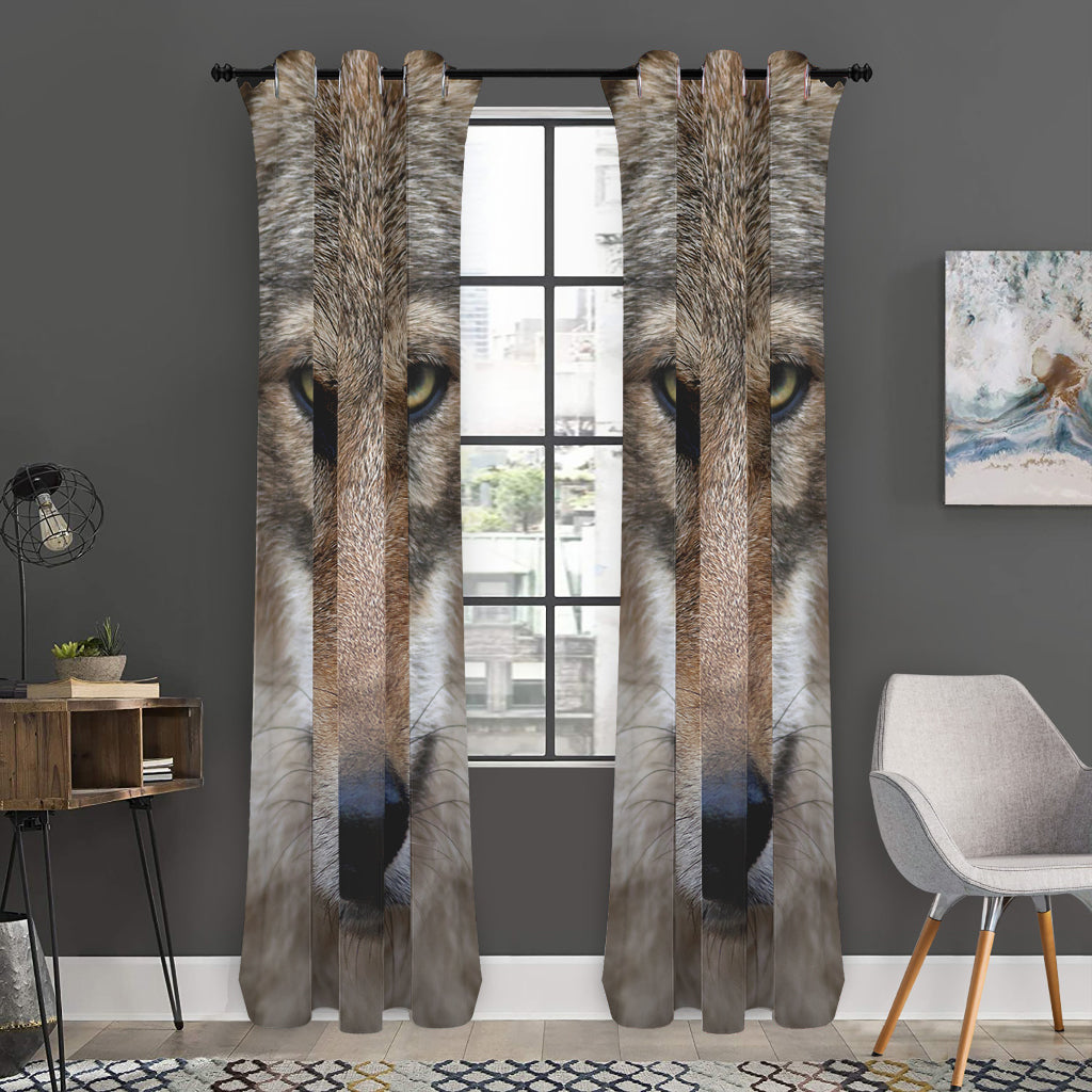 Jungle Wolf Print Curtain