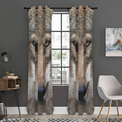 Jungle Wolf Print Curtain