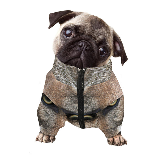 Jungle Wolf Print Dog Zip Up Jacket