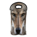 Jungle Wolf Print Double Neoprene Wine Tote