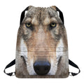 Jungle Wolf Print Drawstring Backpack