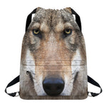Jungle Wolf Print Drawstring Backpack