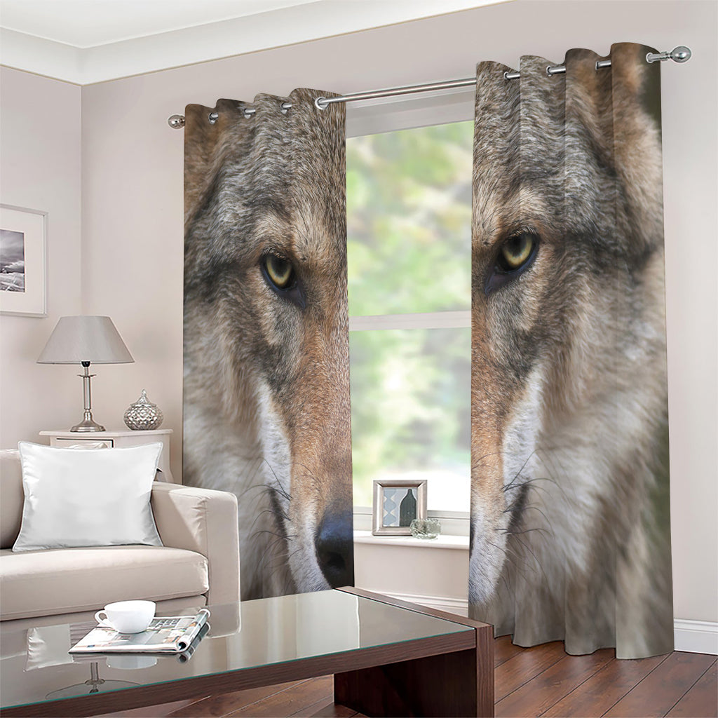 Jungle Wolf Print Extra Wide Grommet Curtains
