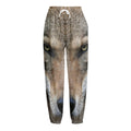 Jungle Wolf Print Fleece Lined Knit Pants
