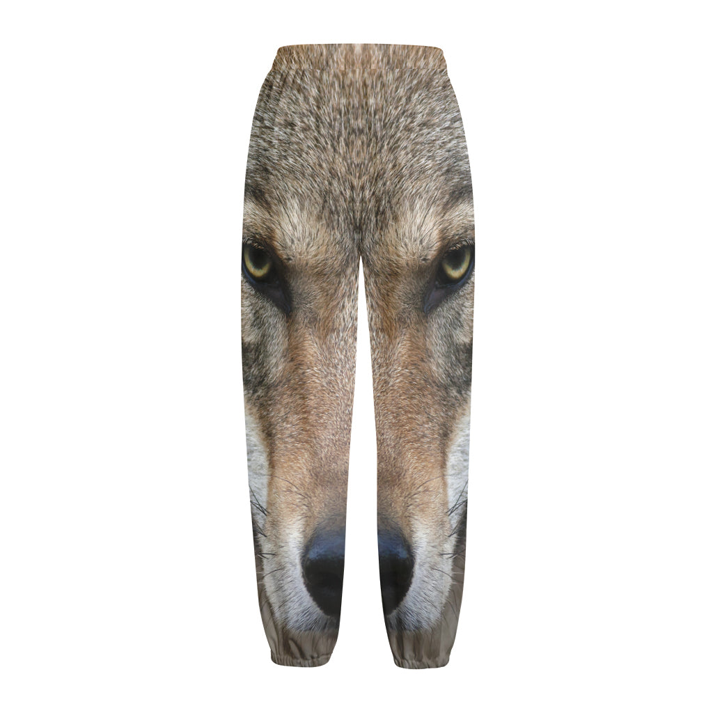 Jungle Wolf Print Fleece Lined Knit Pants