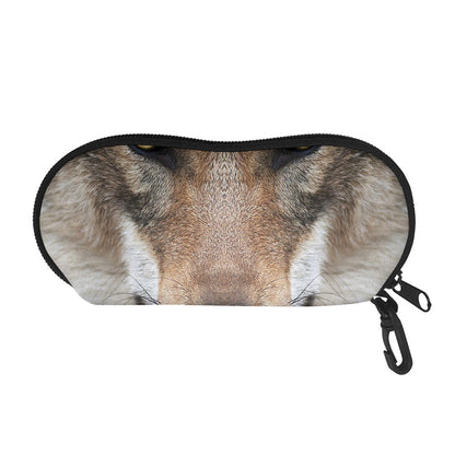 Jungle Wolf Print Glasses Case