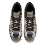 Jungle Wolf Print High Top Leather Sneakers