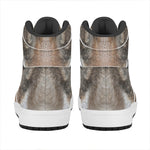 Jungle Wolf Print High Top Leather Sneakers