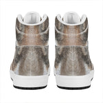 Jungle Wolf Print High Top Leather Sneakers