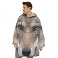 Jungle Wolf Print Hoodie Blanket