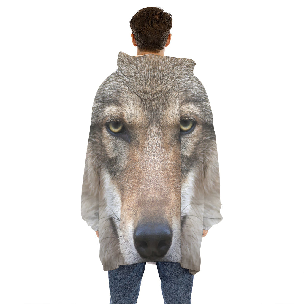 Jungle Wolf Print Hoodie Blanket