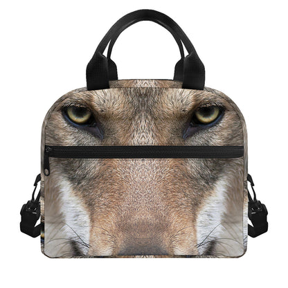 Jungle Wolf Print Insulated Lunch Bag