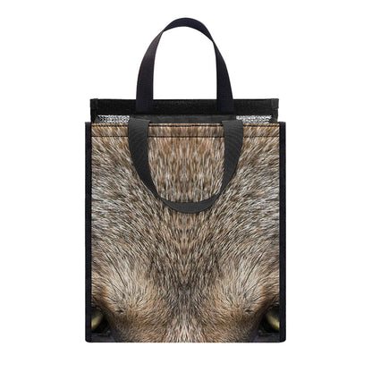 Jungle Wolf Print Insulated Lunch Tote