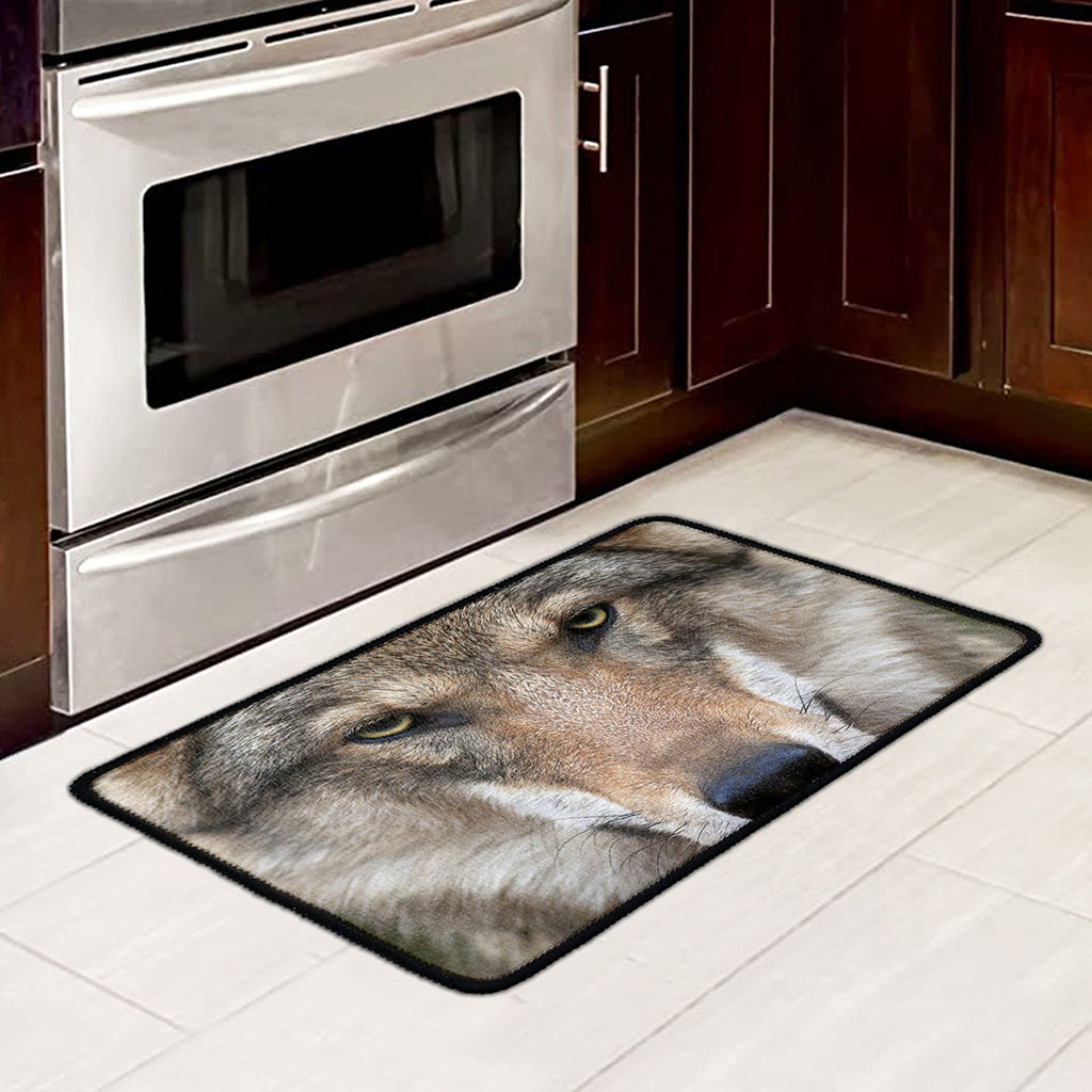 Jungle Wolf Print Kitchen Mat