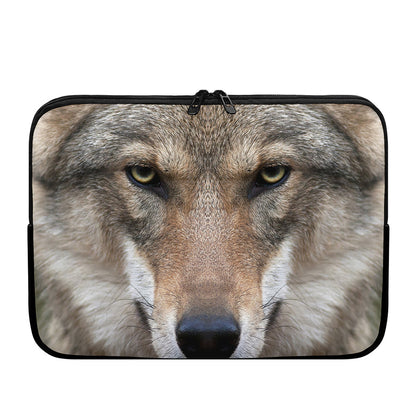 Jungle Wolf Print Laptop Sleeve