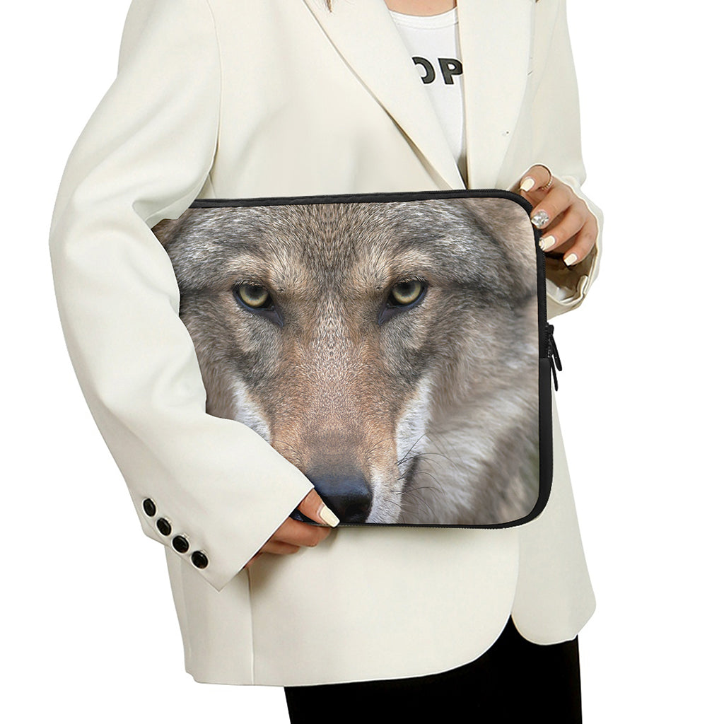 Jungle Wolf Print Laptop Sleeve
