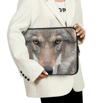 Jungle Wolf Print Laptop Sleeve