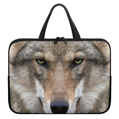 Jungle Wolf Print Laptop Sleeve With Handle