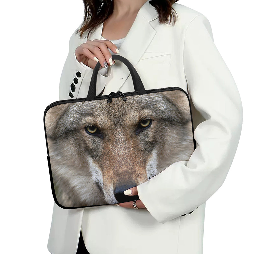 Jungle Wolf Print Laptop Sleeve With Handle