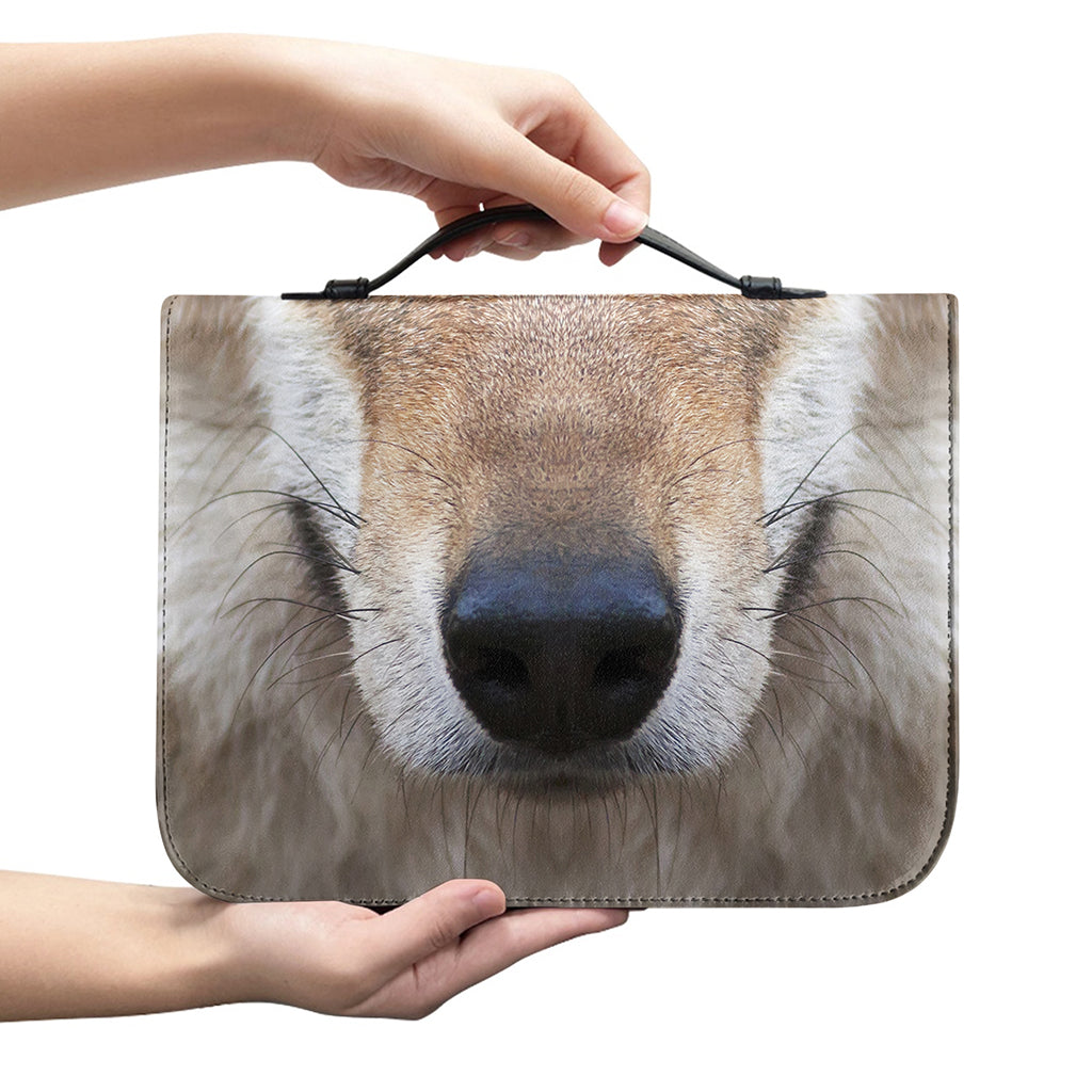 Jungle Wolf Print Leather Bible Cover