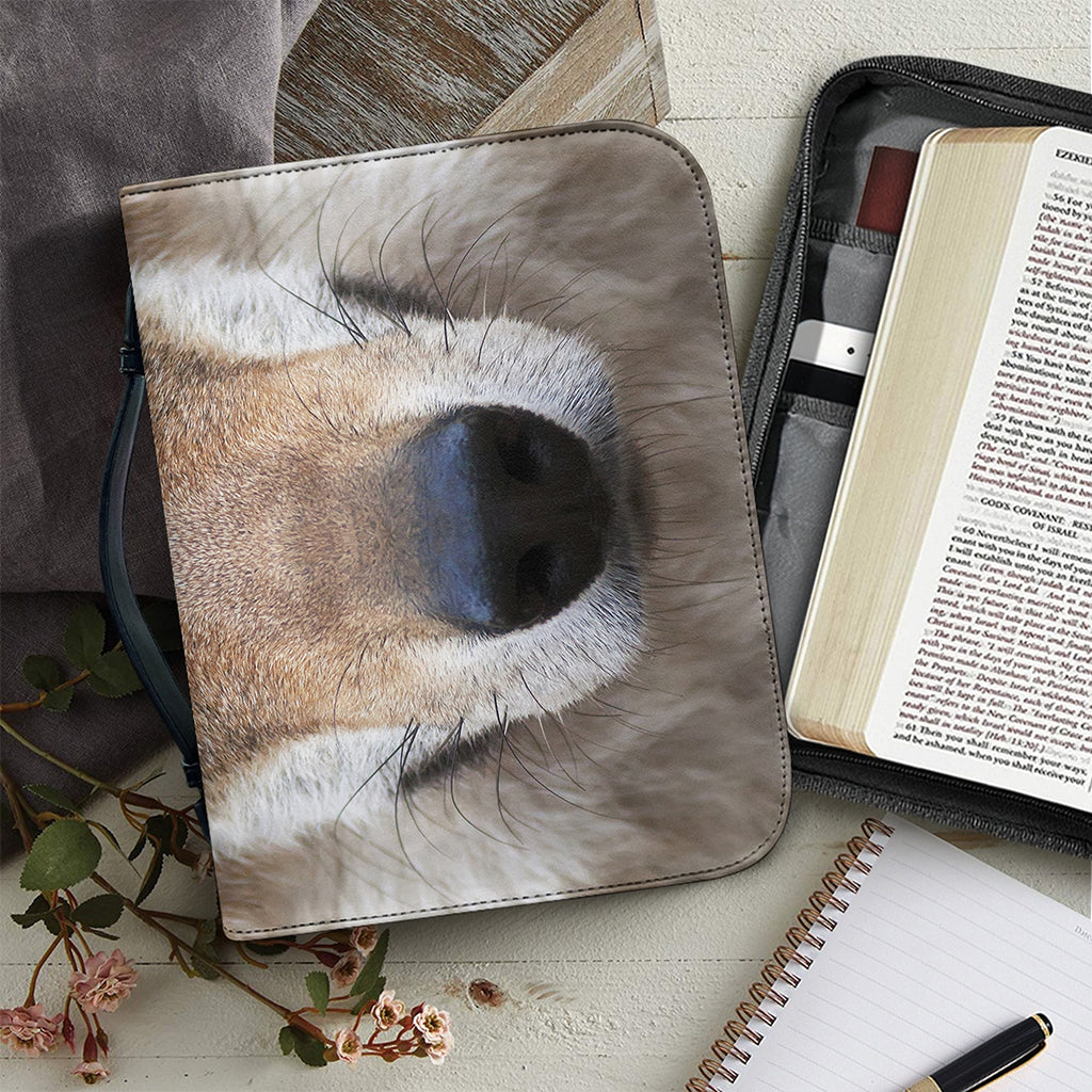 Jungle Wolf Print Leather Bible Cover