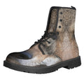 Jungle Wolf Print Lace-Up Boots
