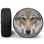 Jungle Wolf Print Leather Spare Tire Cover