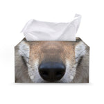 Jungle Wolf Print Leather Tissue Box Cover