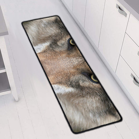 Jungle Wolf Print Long Kitchen Mat