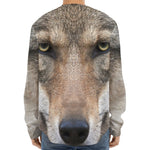 Jungle Wolf Print Long Sleeve Baseball Jersey