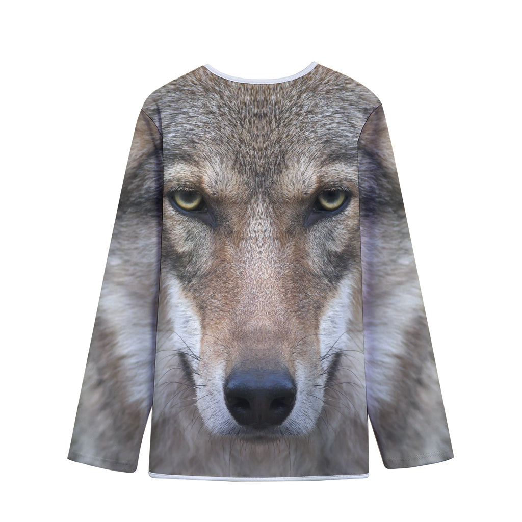 Jungle Wolf Print Long Sleeve Short Coat