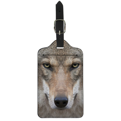 Jungle Wolf Print Luggage Tag