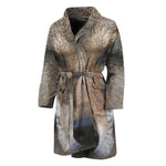 Jungle Wolf Print Men's Bathrobe