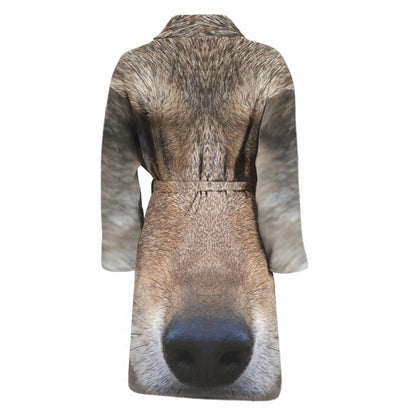 Jungle Wolf Print Men's Bathrobe