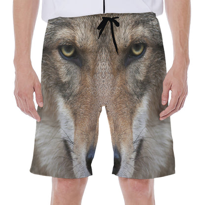 Jungle Wolf Print Men's Beach Shorts