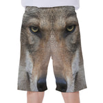 Jungle Wolf Print Men's Beach Shorts