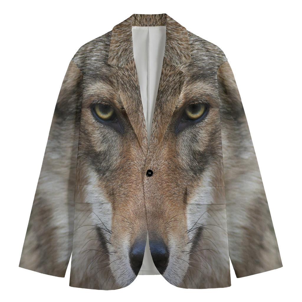 Jungle Wolf Print Men's Blazer