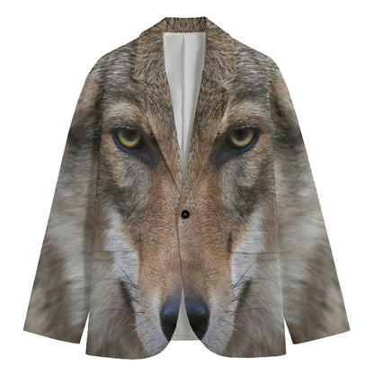 Jungle Wolf Print Men's Blazer