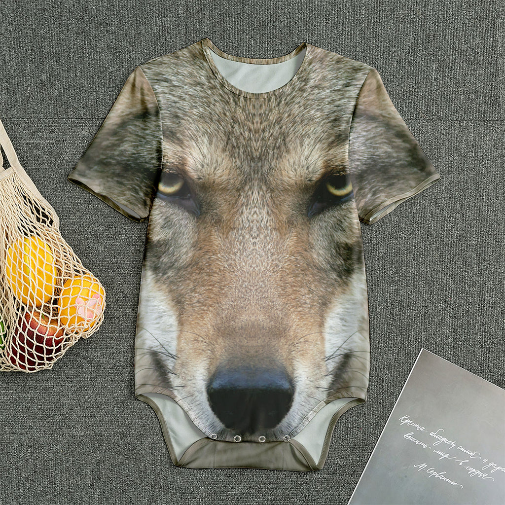 Jungle Wolf Print Men's Bodysuit