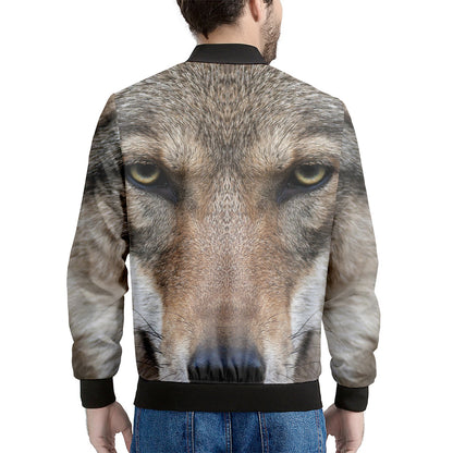 Jungle Wolf Print Men's Bomber Jacket