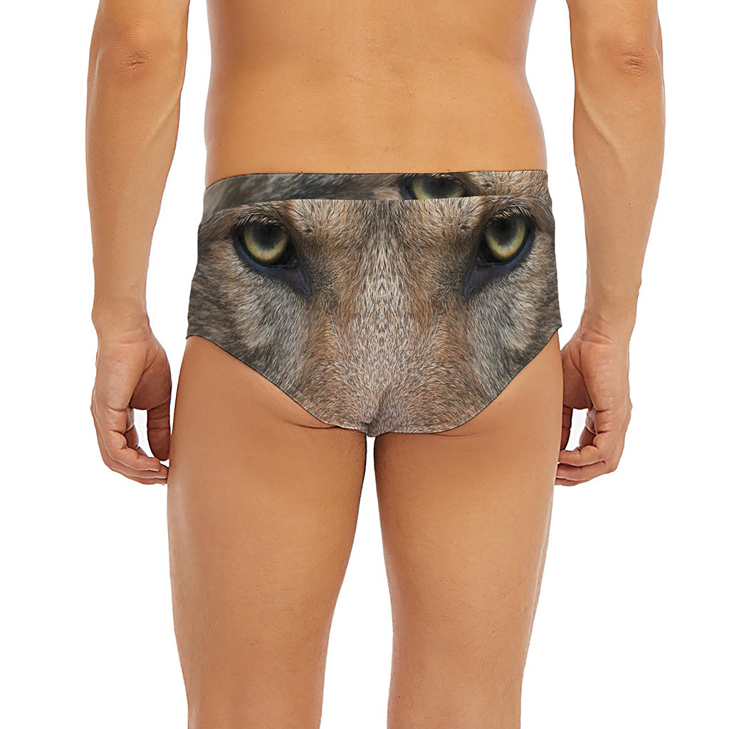 Jungle Wolf Print Men's Briefs