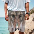 Jungle Wolf Print Men's Cargo Shorts