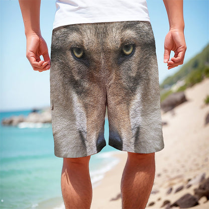 Jungle Wolf Print Men's Cargo Shorts