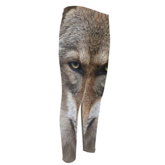 Jungle Wolf Print Men's Compression Pants