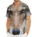 Jungle Wolf Print Men's Deep V-Neck Shirt