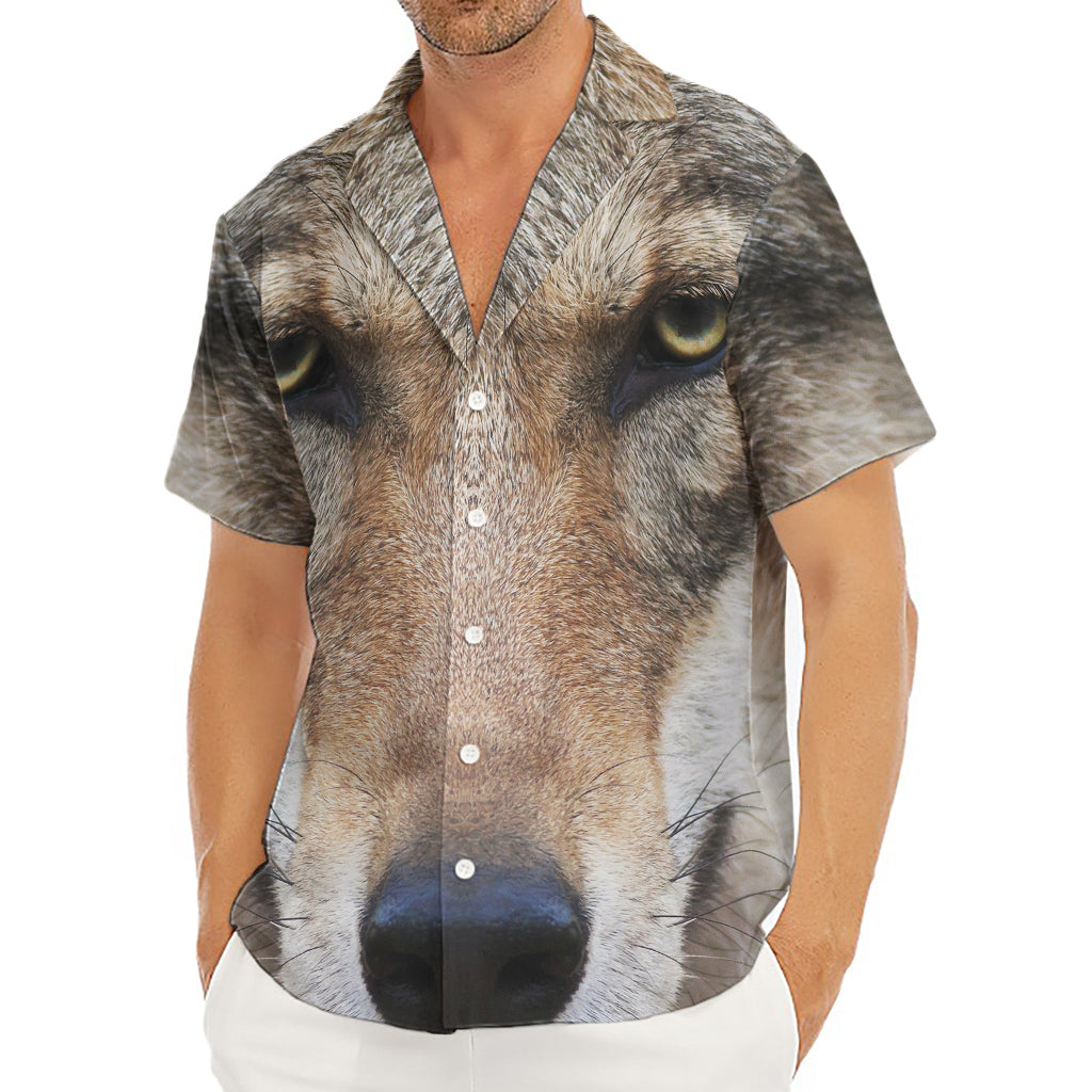 Jungle Wolf Print Men's Deep V-Neck Shirt