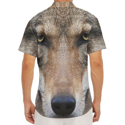 Jungle Wolf Print Men's Deep V-Neck Shirt